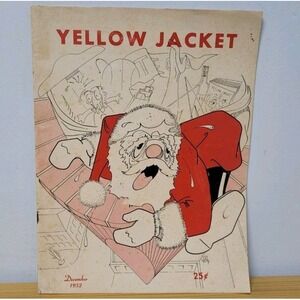 The Georgia Tech Yellow Jacket Magazine December‎ 1952 Christmas Issue Santa Vtg